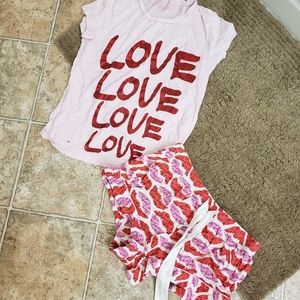 Victoria's secret xs tee and short set
